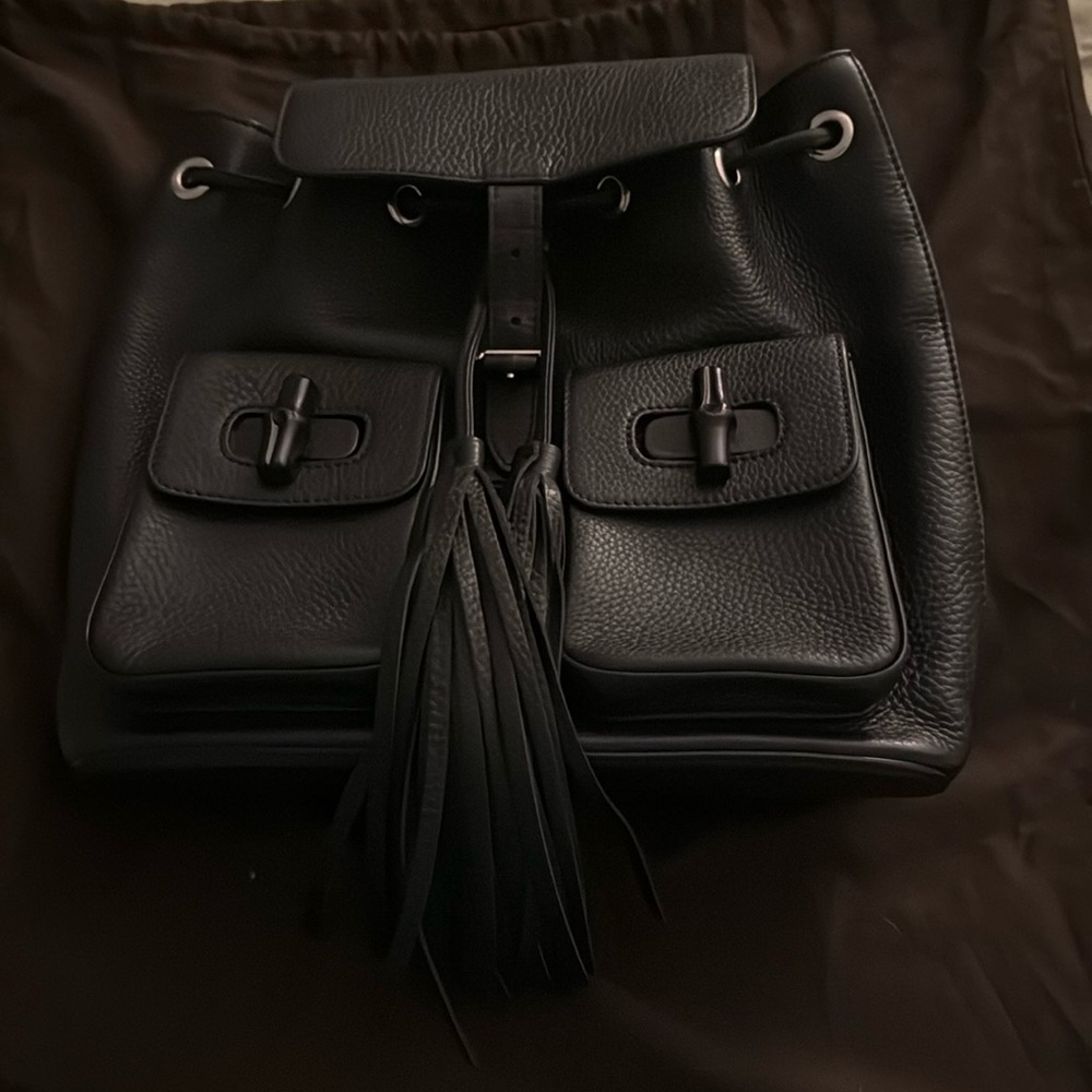 🛡️Like New, Gucci Cellarius Bamboo Tassel Back Pack PERFECT CONDITION